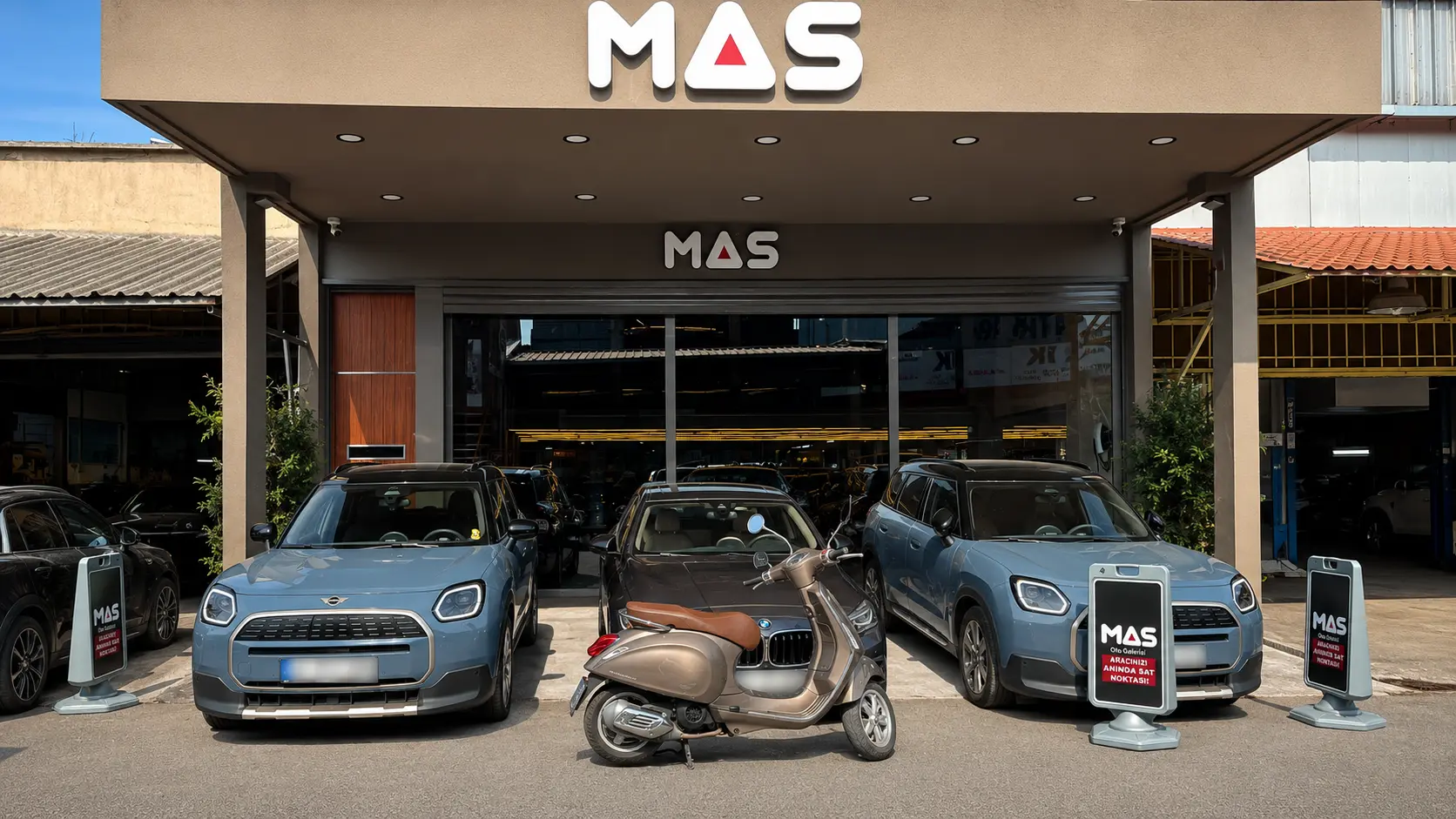 MAS Oto Maslak galeri cephesi